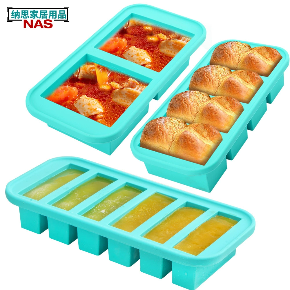 Силиконовая морозильная форма с крышкой Охлажденная коробка для хранения продуктов