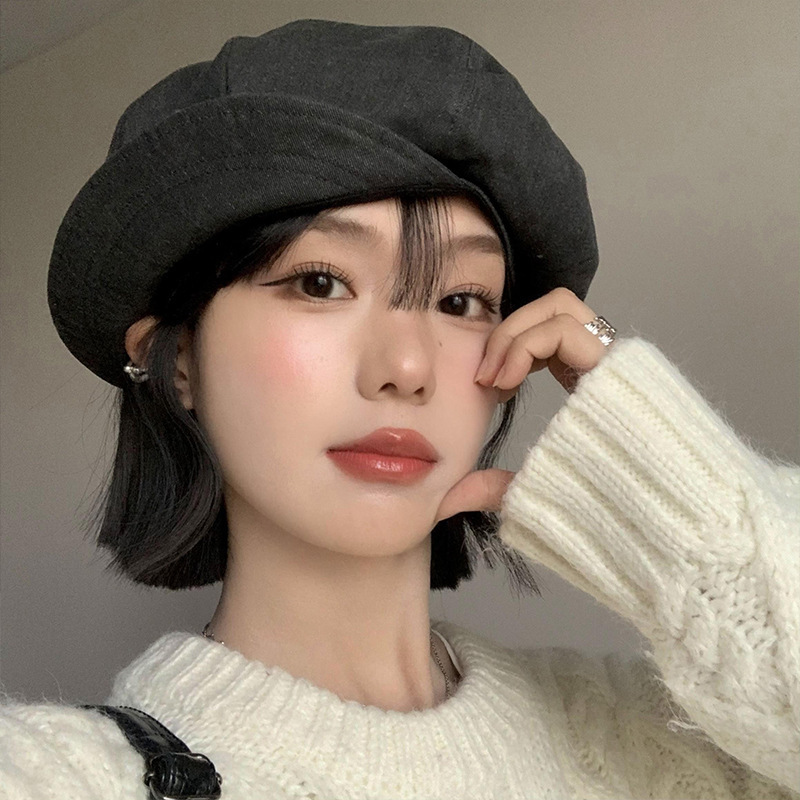 Vintage Octagonal Beret Hat For Women Elegant Artistic Style_voghion.com
