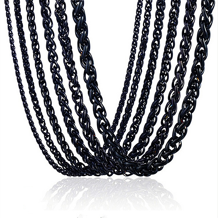 黑色花篮链粗长钛钢链子嘻哈个性龙骨项链男女不锈钢链条厂家批发