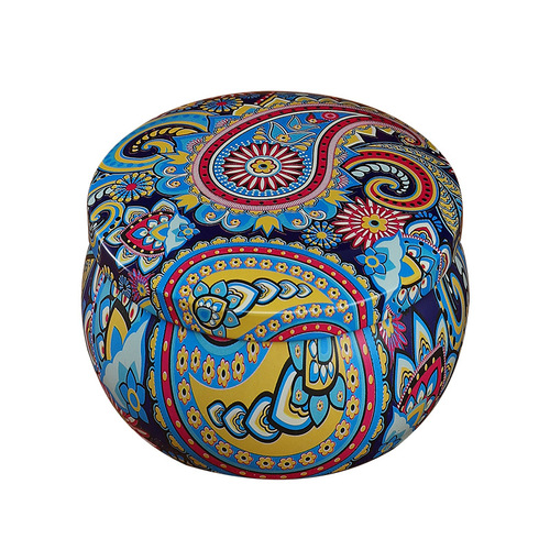 Multicolored Candle Jar Round Retro Scented Candle Tea Candy Storage Box Thick Mini Ethnic Style Small Iron Can