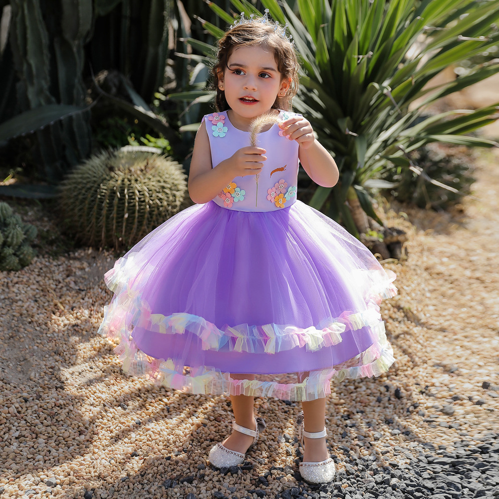 Amazon falda transfronteriza suministro nuevo vestido de las niñas vestido de Festival Unicornio ropa de los niños vestido de los niños