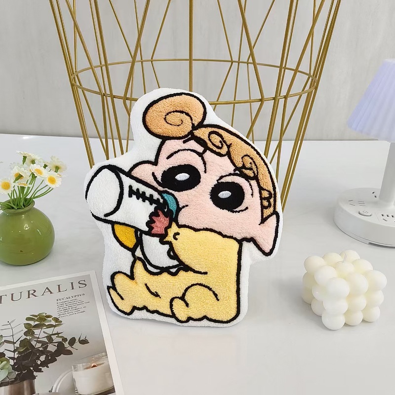 クレヨンしんちゃんハンドタオル厚みのあるコーラルベルベット刺繍かわいい漫画ソフト吸収性糸くずの出ないハングハンドタオル|undefined