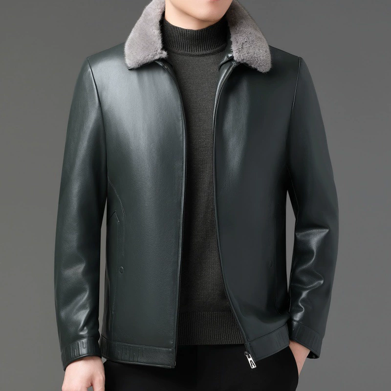 Winter jacket with down, increased thickness, feather stuffing
