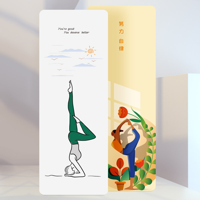 5mm 천연 고무 pu 요가 매트 피트니스 미끄럼 방지 지역 폭군 매트 컬러 인쇄 만화 귀여운 매트 성격