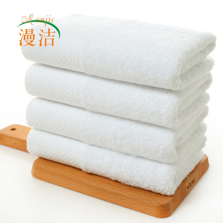 Thickened Soft Absorbent Pure Cotton White Towel Hotel Guesthouse Bathing Bed and Breakfast Sauna Beauty Salon White Bath Towel Wholesale