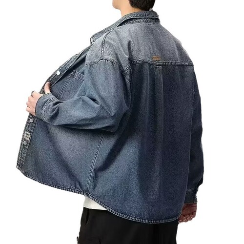 American Heavyweight Denim Jacket for Men - Spring and Autumn New Style Trend Brand Cool Workwear Jacket Loose Large Size Autumn Shirt