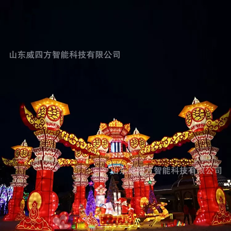 户外景区定制大型通天花灯柱摆件 新年春节元宵花灯源头厂家直销