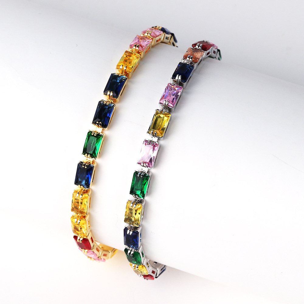 1 Piece Quantity Copper Inlay Geometric Zircon Bracelets