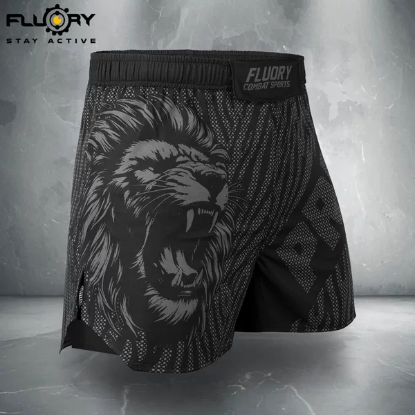 Fluory Fire Sports Shorts Free Fighting Pants Lion Men's and Women's Fitness Mma Shorts Anti-Exposure