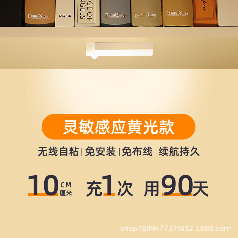 LED luz del sensor del cuerpo recargable vino gabinete zapato armario magnético succión tira luz de la noche con transfronteriza al por mayor