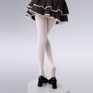lolita打底袜日系jk天鹅绒丝袜少女学生白丝连体袜纯欲白色连裤袜