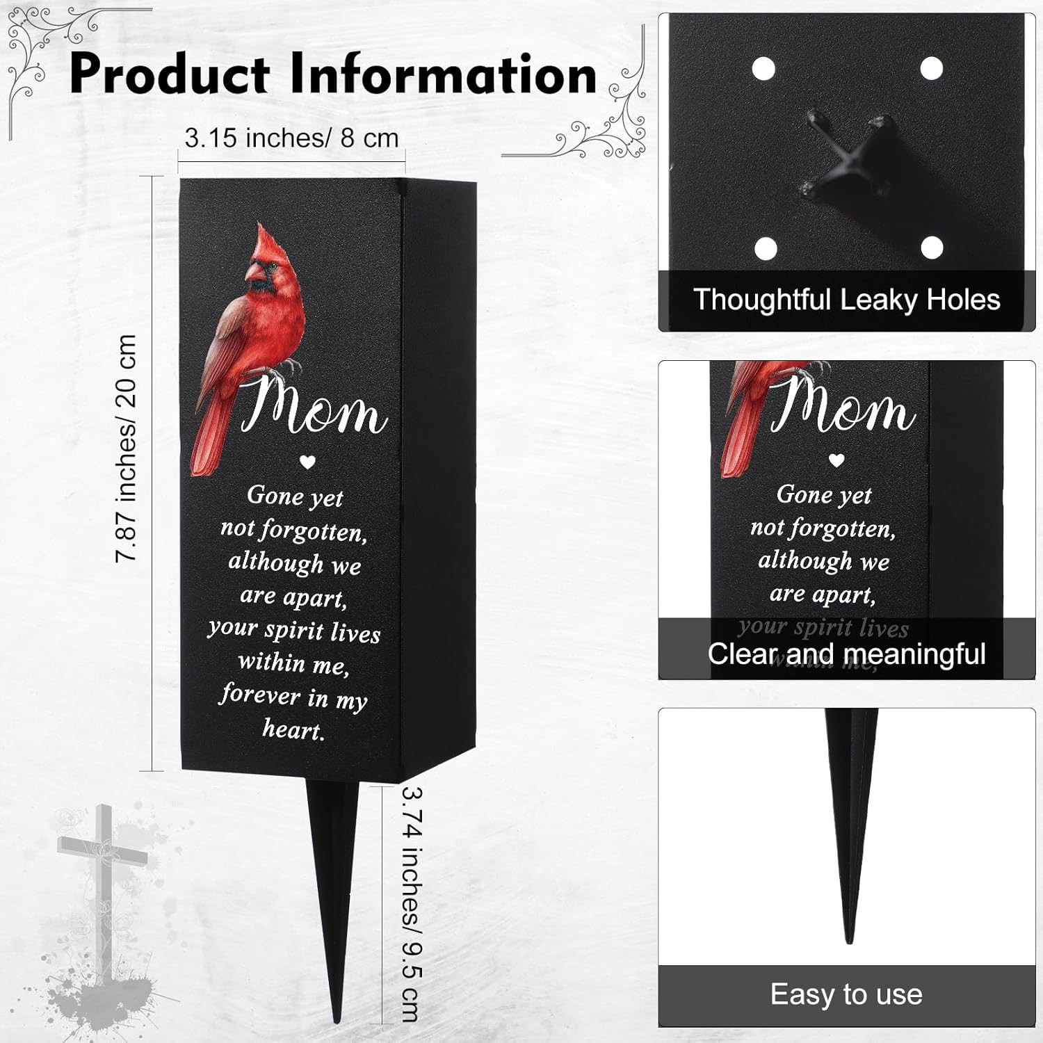 Cross-Border Custom Iron Art Crafts for Cemetery Decoration, Outdoor Funeral Grave Markers, Metal Ground Stakes