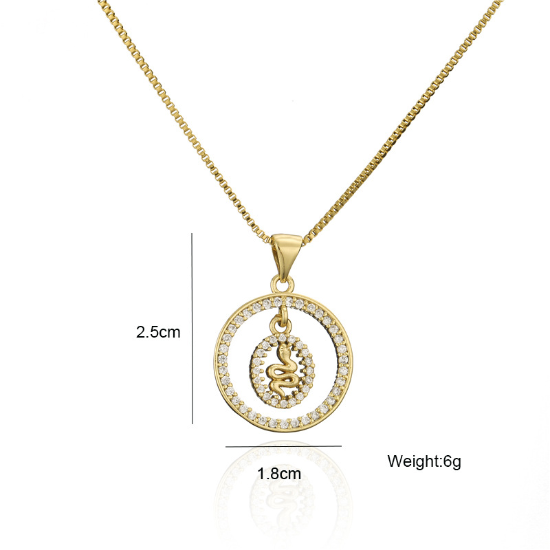 Fashion Copper Micro-inlaid Zircon Animal Double-layer Pendant Necklace display picture 28