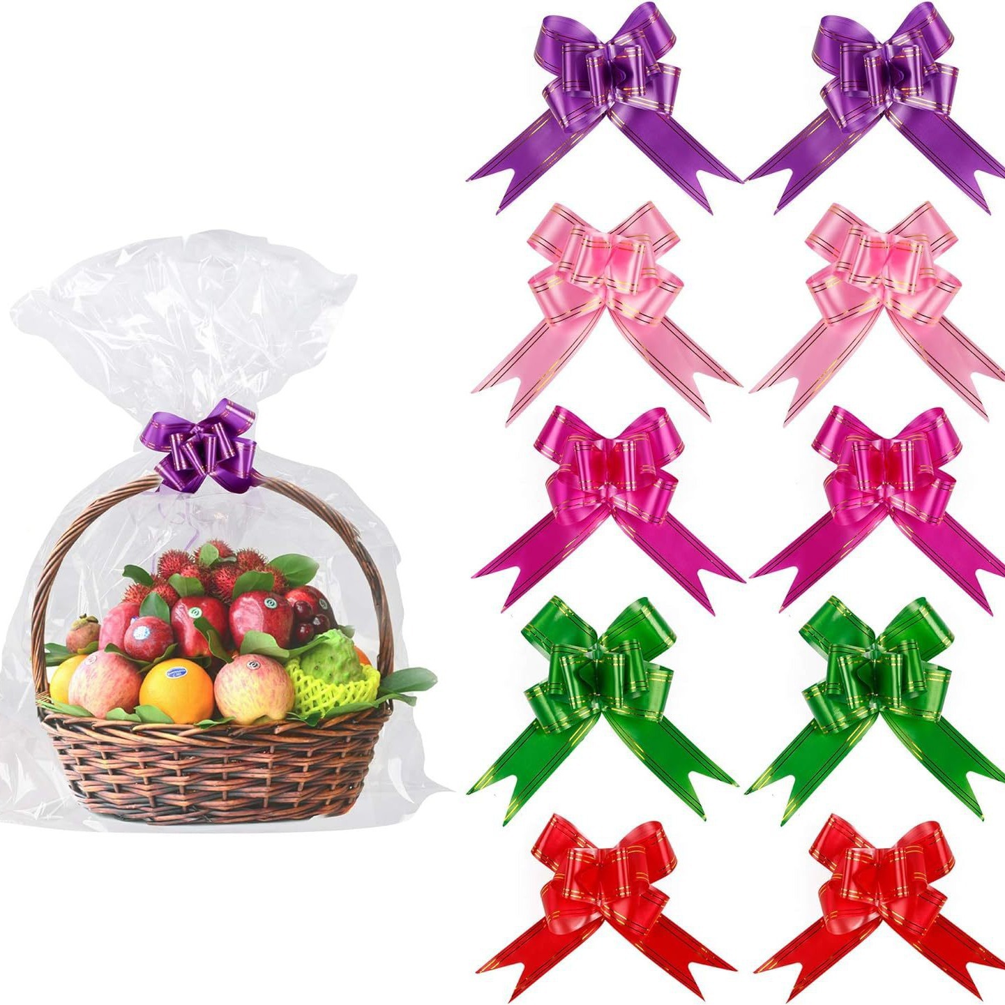 彩色玻璃纸袋圣诞节包装袋烘焙曲奇糖果甜点面包袋派对礼品包装袋