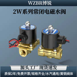 全铜常闭电磁阀水阀气阀2W系列4分6分1寸2寸AC220V24电子开关阀门