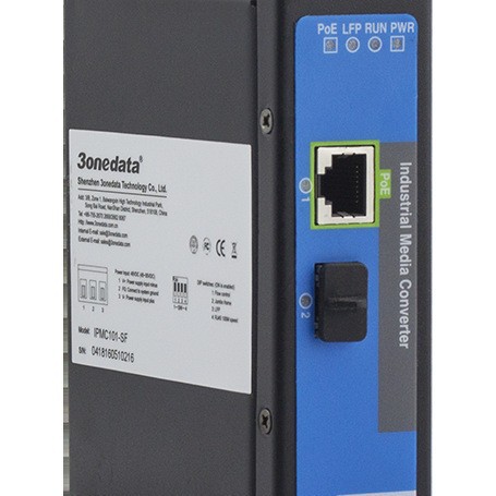 三旺POE IPMC101-1S-POE 支持1路百兆SFP插槽支持1路百兆PoE电口