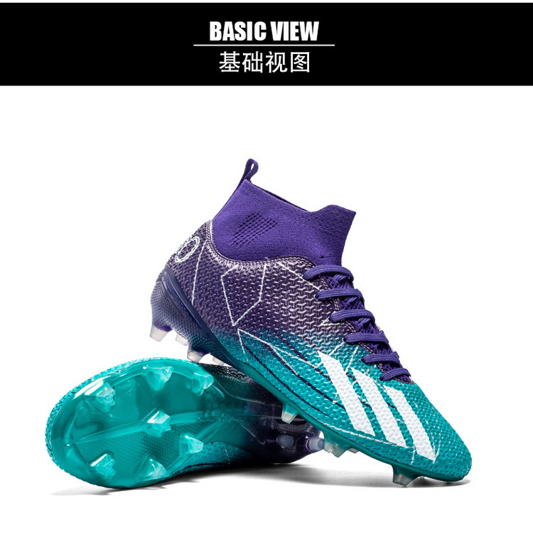 Transfronterizo zapatos de fútbol de uñas rotas de largo alto-Top Plus tamaño cómodo transpirable césped artificial suave absorción de choque moda hombres y mujeres de entrenamiento