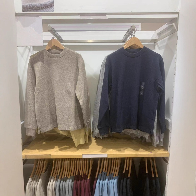 Japanese Men's Autumn and Winter Soft Knitted Fleece/Round Neck Pullover/Long-Sleeved Shirt Bottoming Shirt 479791