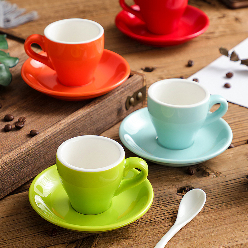 80cc加厚咖啡杯特浓咖啡杯彩色咖啡杯浓缩杯Espresso拉花杯卡布杯