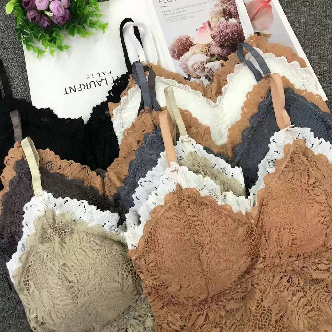 Nuevo encaje de alta elasticidad de alta calidad, chaleco de mujer sin anillo de acero, bra de yoga, ropa interior deportiva, mujer al por mayor