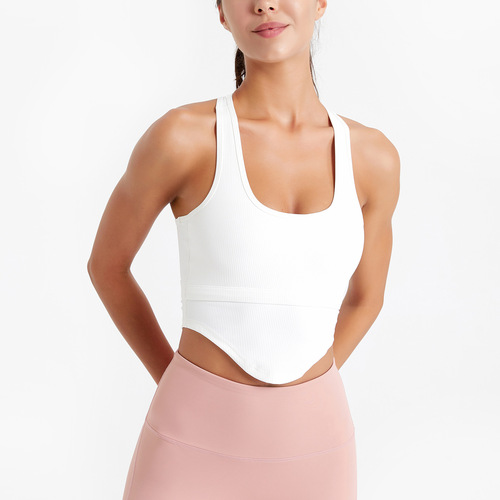 U-shaped sports vest yoga fitness wear female beauty back high elastic underwear slim outer wear fitness top with chest pad