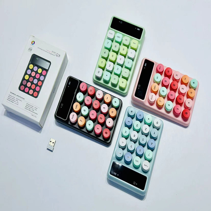Cross-Border Hot Selling Wireless Candy Color Digital Keyboard 2.4g Mini Cashier Accounting Office Business Digital Keyboard