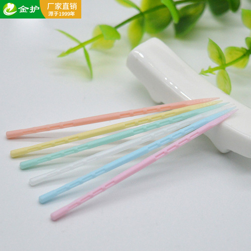 Jinhu toothpick household single-head disposable 100 bags of plastic toothpicks hotel catering interdental brush wholesale