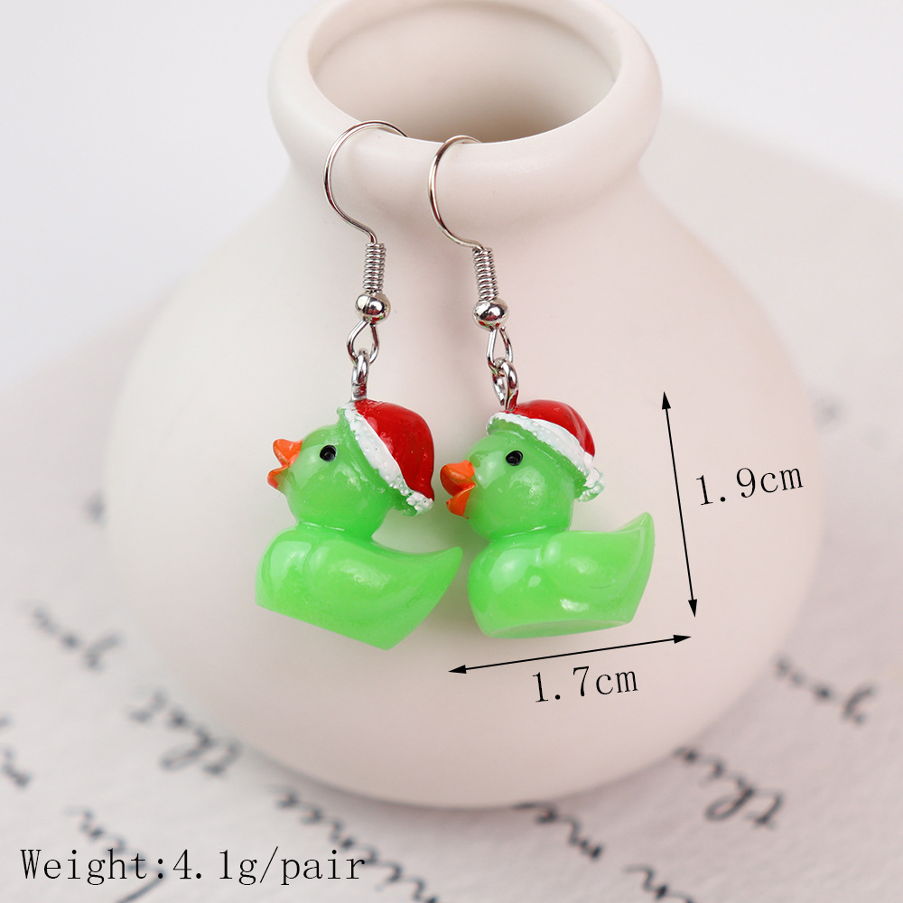 Wholesale Jewelry Cute Duck Resin Drop Earrings display picture 2