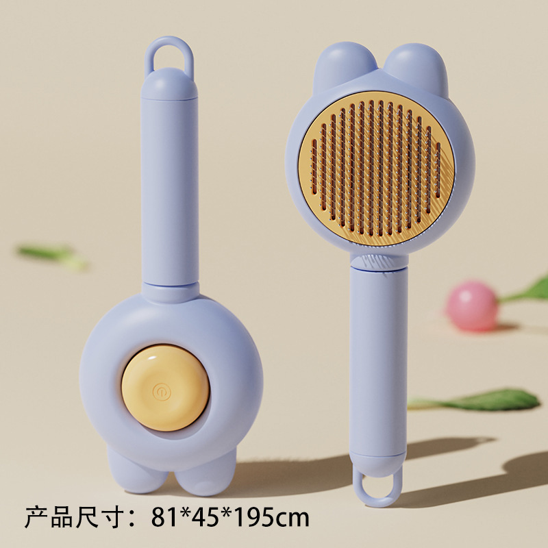 Transfronteriza nueva limpieza para mascotas suministros para mascotas peine de acero inoxidable peine de aguja fina de un solo clic en depilación peine de gato