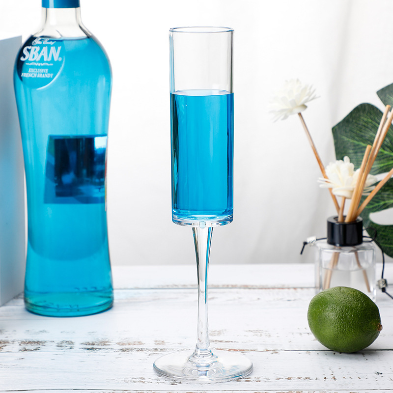 Copa de champán de acrílico creativo Copa PC taza hogar plástico negro transparente barra resistente a la caída taza de cóctel regalo