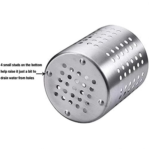 Tubo de palillos de acero inoxidable Estante de utensilios de cocina de acero inoxidable Tubo de palillos redondo grande y pequeño