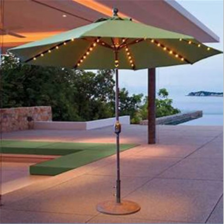 Fábrica en stock caja de batería paraguas luz tienda de campaña al aire libre playa sombrilla luz LED Cadena de luz línea flexible luz decorativa