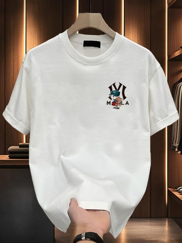 夏の純綿半袖 Tシャツメンズ 2025 アメリカのトレンディなブランドルーズカジュアル Tシャツトレンディなラウンドネックトップ|undefined