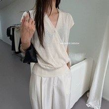 【MILDNESS DESIGN】2600夏季新款老钱风气质简约立领小衫针织衫