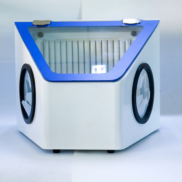 Caja de polvo dental sin sombra gran espacio máquina de chorro de arena pulido cubierta de polvo oral alúmina chorro de arena talla caja de operación