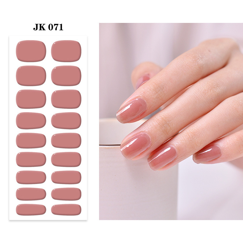 Semi-Baked Semi-Cured Gel Nail Stickers Phototherapy Nail Art Stickers Full Print Cat Eye Wearable French Style