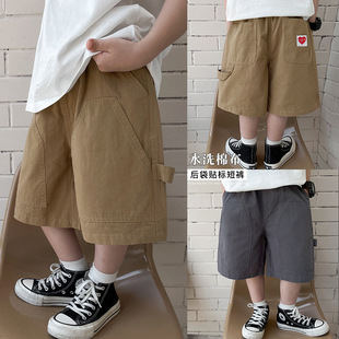 [Please collect and purchase the new summer models at 10: 00 a.m. 5.14 morning!] ~ Washed Cotton Rear Bag Labeling Shorts