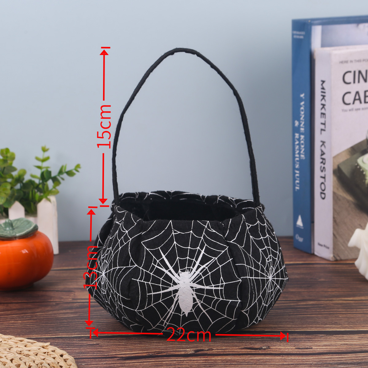 Bolsa de dulces de Halloween, expresión de araña fantasma, miedo, horror, horror, accesorios de decoración de Halloween, bolso