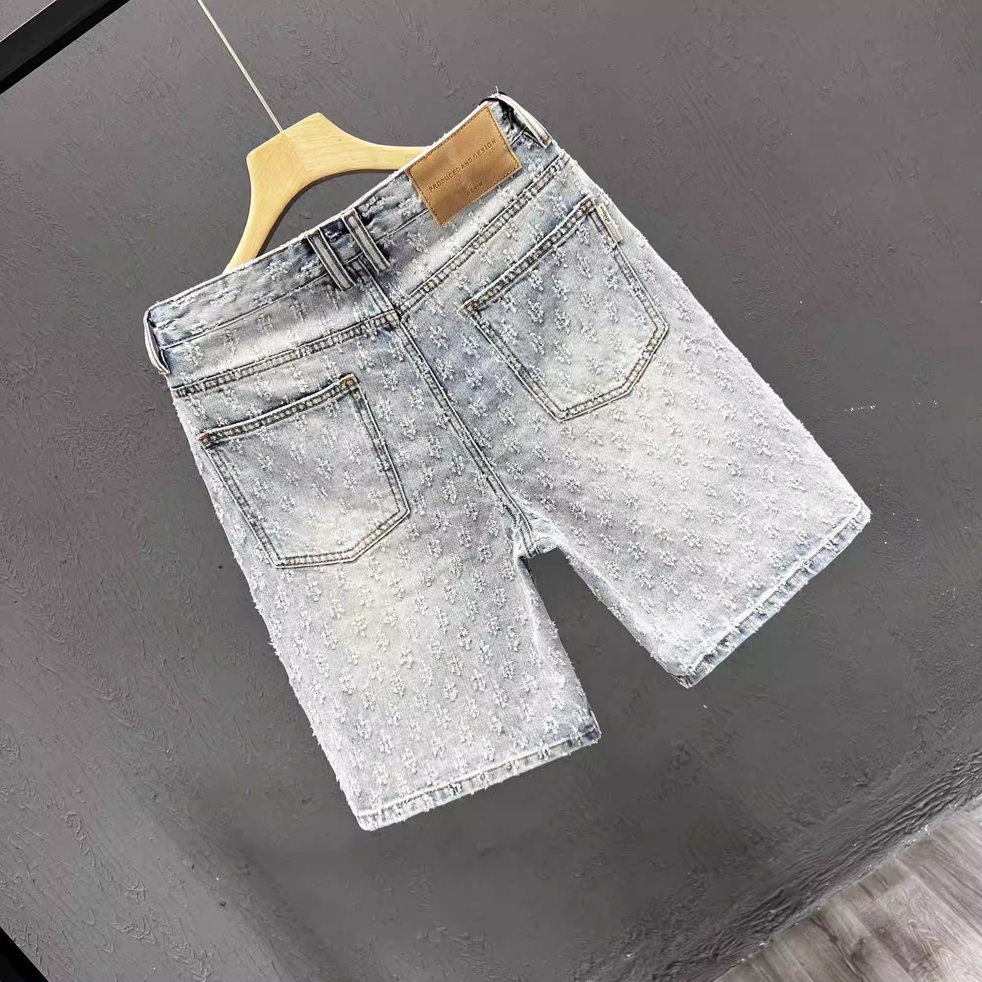 Men's Clothing Men's Retro Jacquard Denim Shorts Summer Design High Street Style Washed Five Point Athletic Pants_mkmklike.com