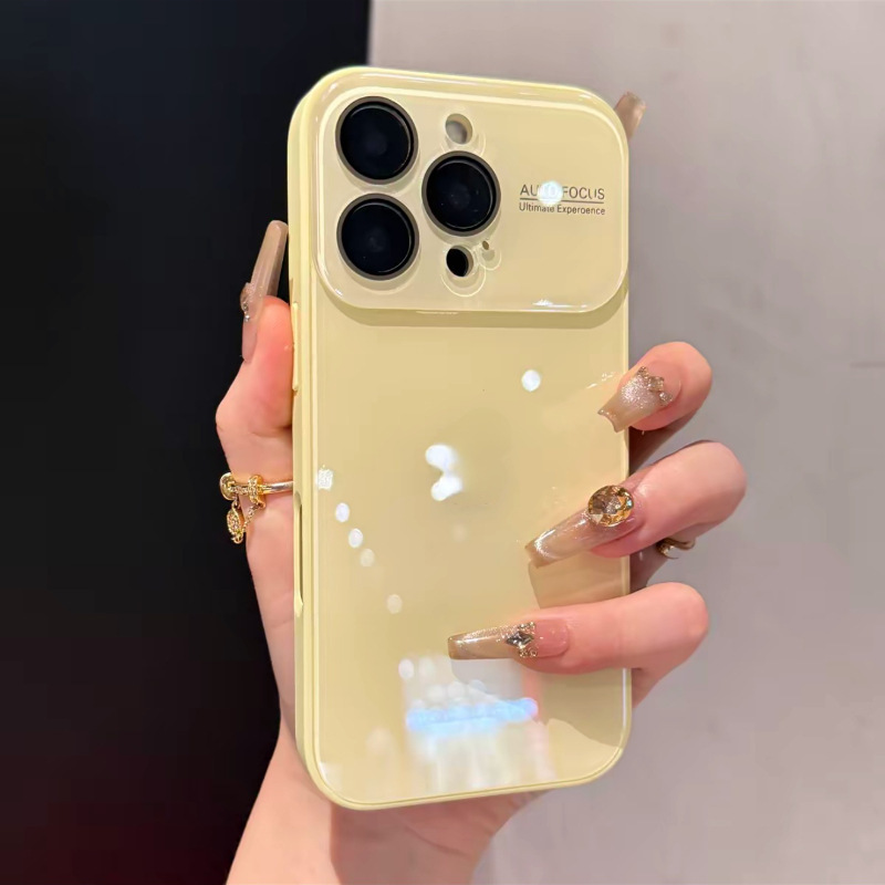 自带镜头膜适用苹果16promax大视窗手机壳iphone15玻璃新款14男女|undefined
