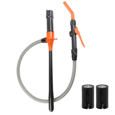 Cross-Border Detachable Electric Oil Pump, Water Pump, Thickened and Reinforced Oil Suction Hose, Oil Extractor, Water Changer (Kempinq və səyahət) - thickened-hose-battery-model-orange-black