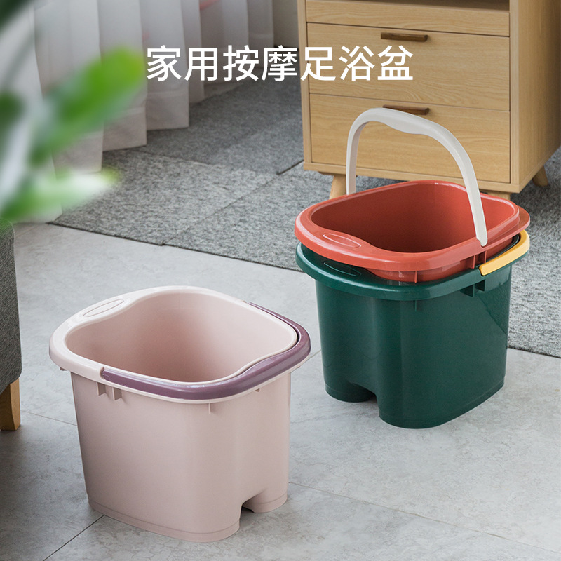厂家直供塑料泡脚桶家用足浴桶带盖保温手提脚底按摩洗脚桶洗脚盆