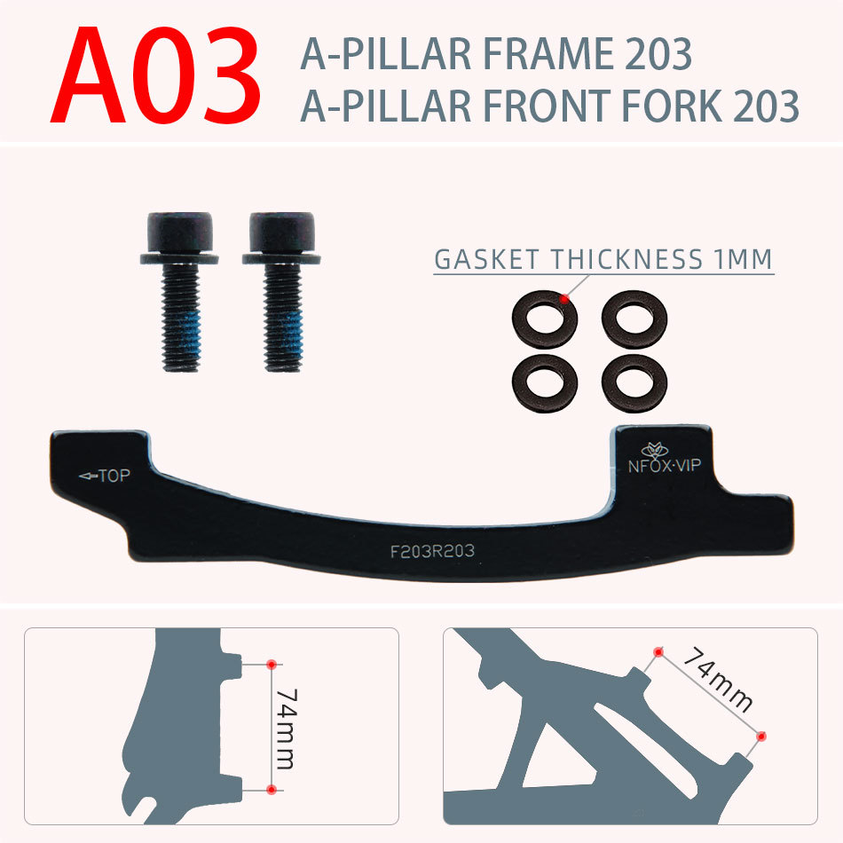 A03-a pillar front 203 rear 203mm