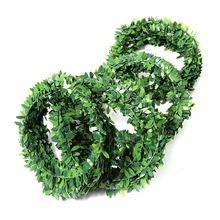 7.5米diy花环塑料铁丝花藤 手工花环配件材料 仿真铁丝绿叶藤条