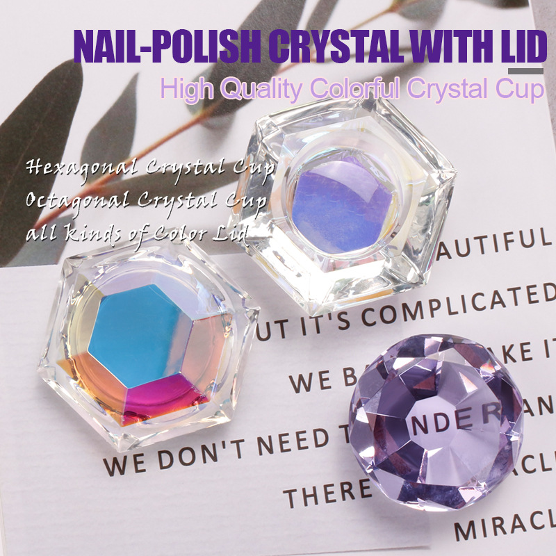 Nueva gama alta grande colorido AB cristal taza uñas belleza gran diamante cubierta cristal color diamante mano modelo pantalla