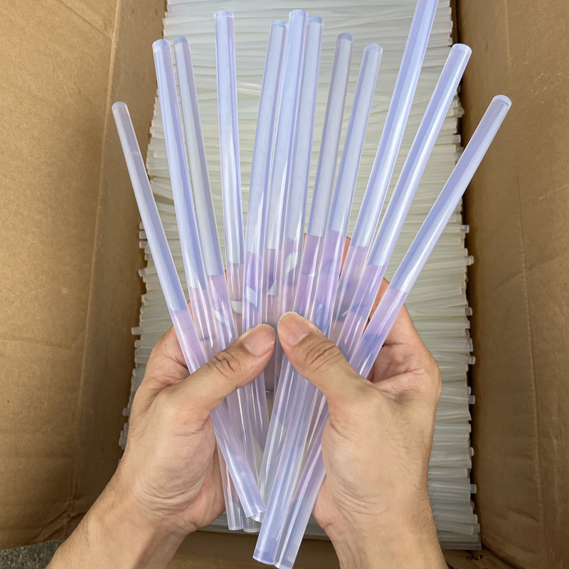 adhesivo de fusión en caliente transparente de alta viscosidad 7mm 11mm sello de cartón DIY sin dibujo de alambre EVA suministro directo de fábrica