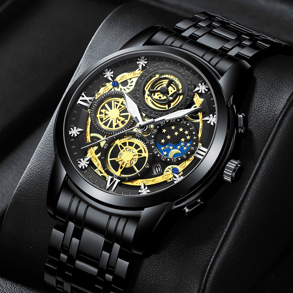 Reloj de cuarzo para hombre hueco nuevo concepto de correa de acero transfronteriza reloj de regalo creativo reloj de regalo