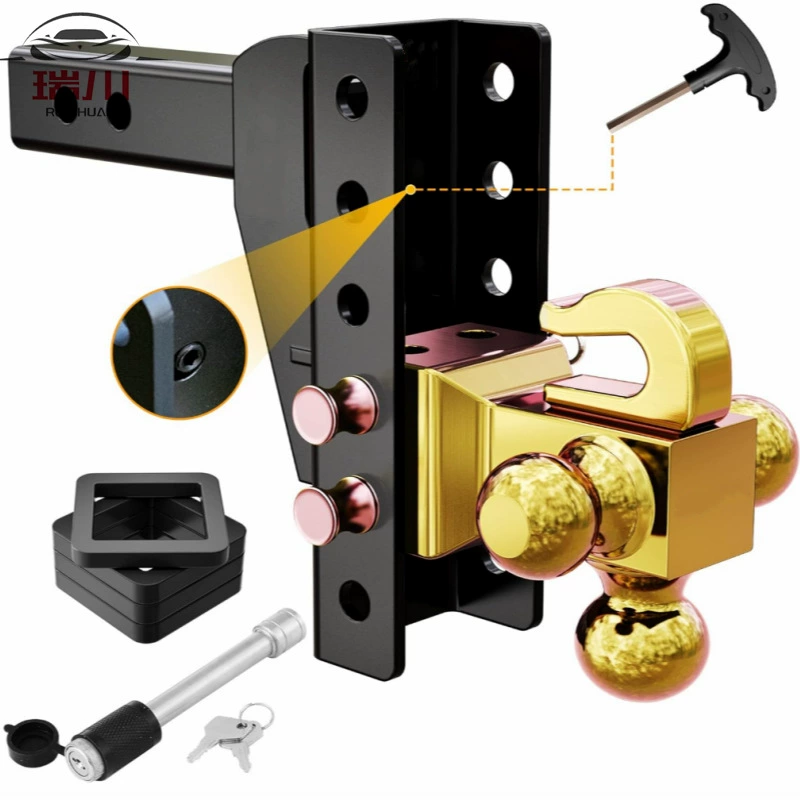 Регулируемый рычаг прицепа с тремя шариками и крюком, подходящий для крюка прицепа с 2-дюймовым приемником