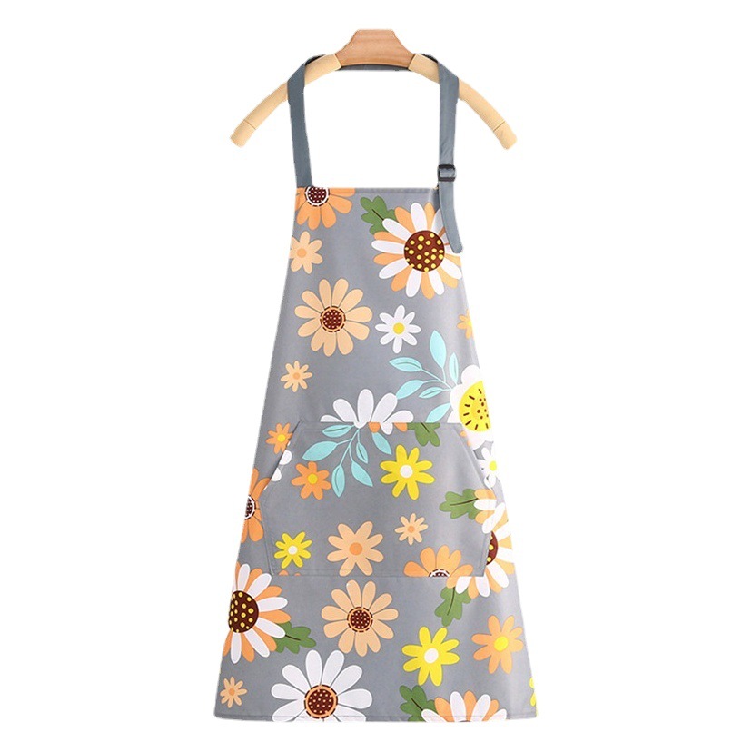 Suministro directo de fábrica nueva moda impermeable delantal flor fresca cocina impermeable a prueba de aceite ropa de trabajo de las mujeres halter de los hombres