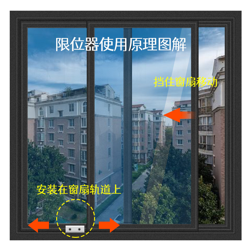 Wholesale 3 pieces of aluminum alloy plastic roller shutter lock sliding window lock, sliding door lock, child safety lock, position limiter